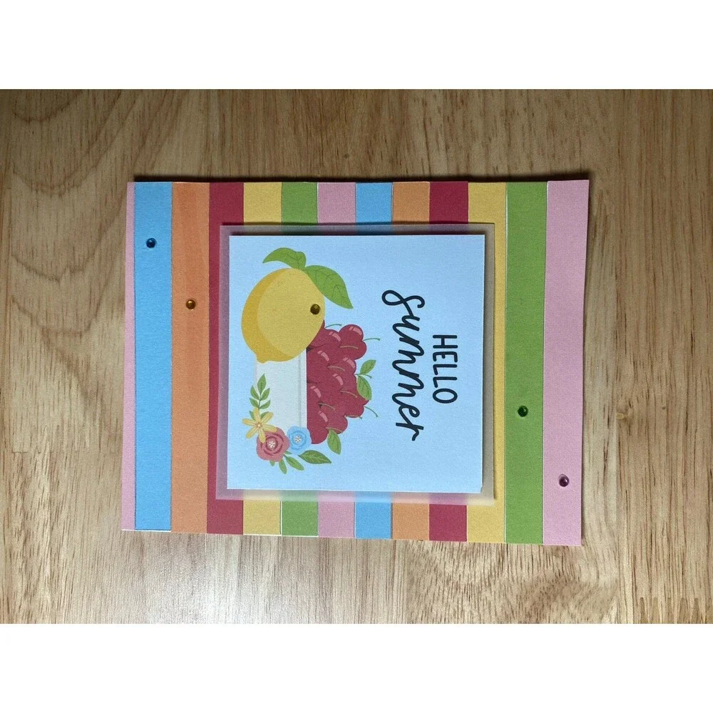 Handmade Summer Blank Greeting Card A2 & Envelope